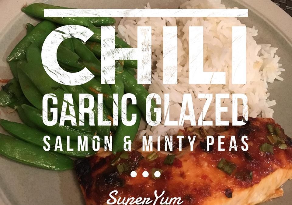 Chili-Garlic Glazed Salmon with Minty Peas