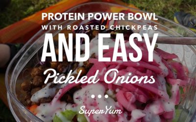 Protein Power Bowl with Roasted Chickpeas and easy Pickled Onions