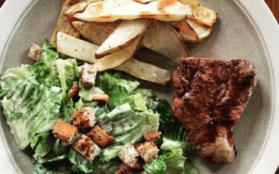 Steak & Frites with Ceasar Salad (health-i-fied)