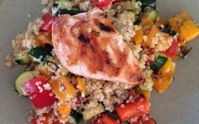Simple BBQ Chicken & Roast Veggie Dinner