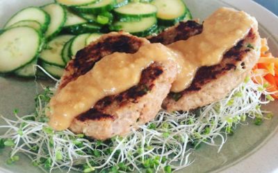 Miso Burgers with Peanut Miso dressing