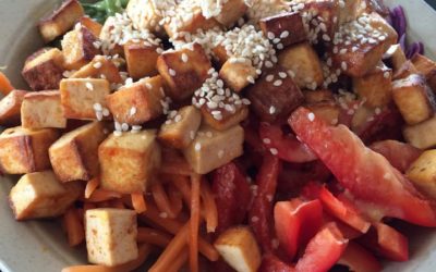 Spicy Tofu Bowl with Maple Miso Dressing