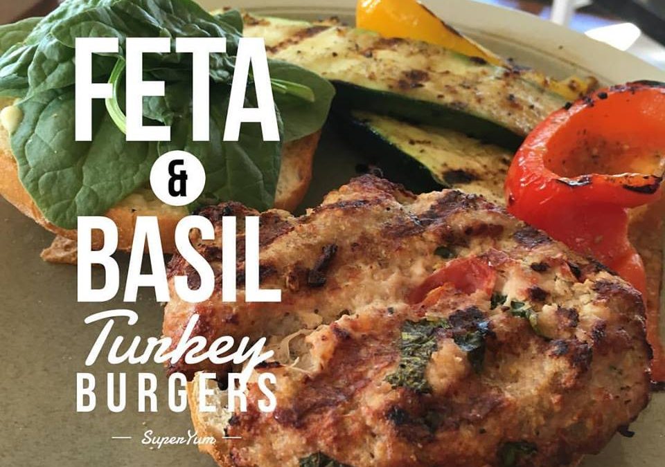 Feta & Basil Turkey Burgers